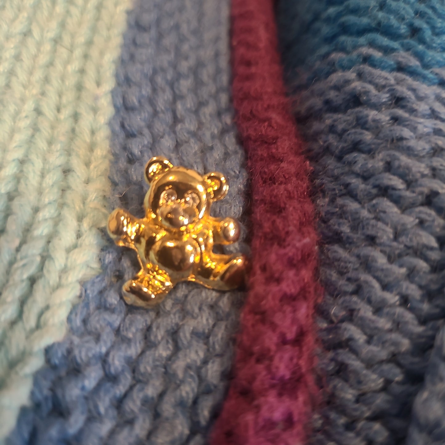 Vintage Storybook Knits My Funny Teddy Sweater Size Small