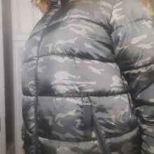 Load image into Gallery viewer, Lane Bryant Camo Puffer Coat With Hood Size 18/20
