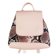 Load image into Gallery viewer, Faux Embossed Snakeskin Mini &quot; Lil Sac&quot; Backpack