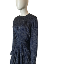 Load image into Gallery viewer, Gillian Studio Vintage Silk Jacquard  Dress Speckled Polka Dot sz.10