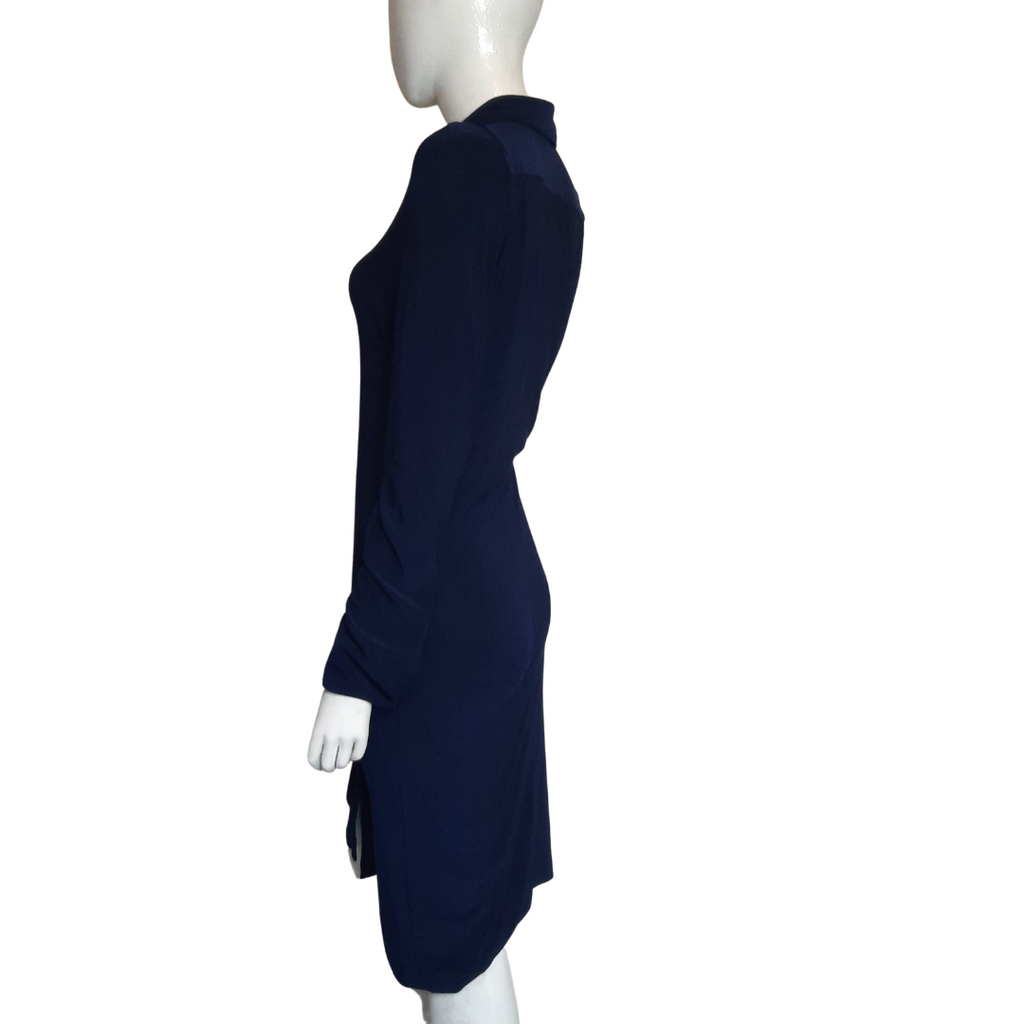 Vintage Norma Kamali Timeless Navy Jersey Shirtdress Sz. S