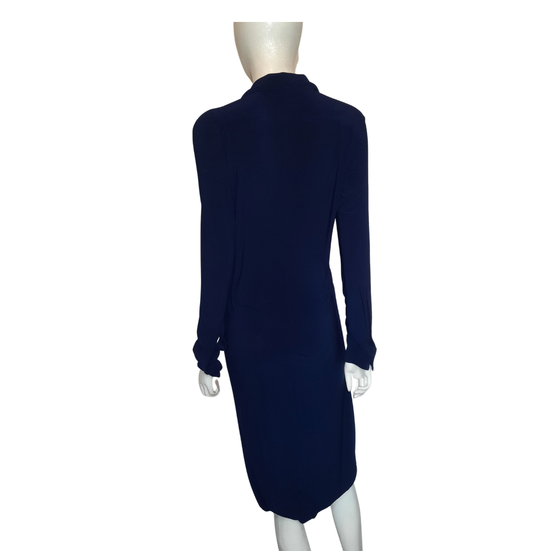 Vintage Norma Kamali Timeless Navy Jersey Shirtdress Sz. S