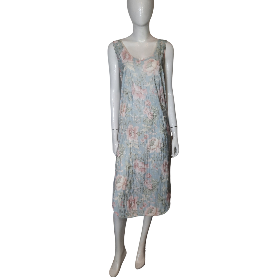 Vintage Floral Print Nightgown Dress  Size L