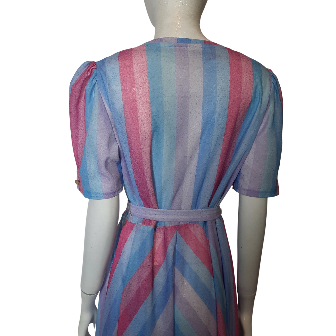 1970's Diagnoal Stripe Dress Size M