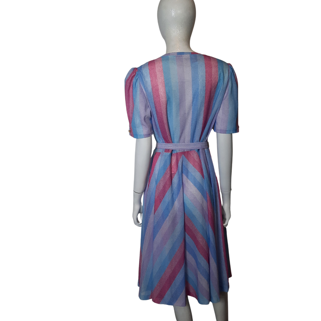 1970's Diagnoal Stripe Dress Size M