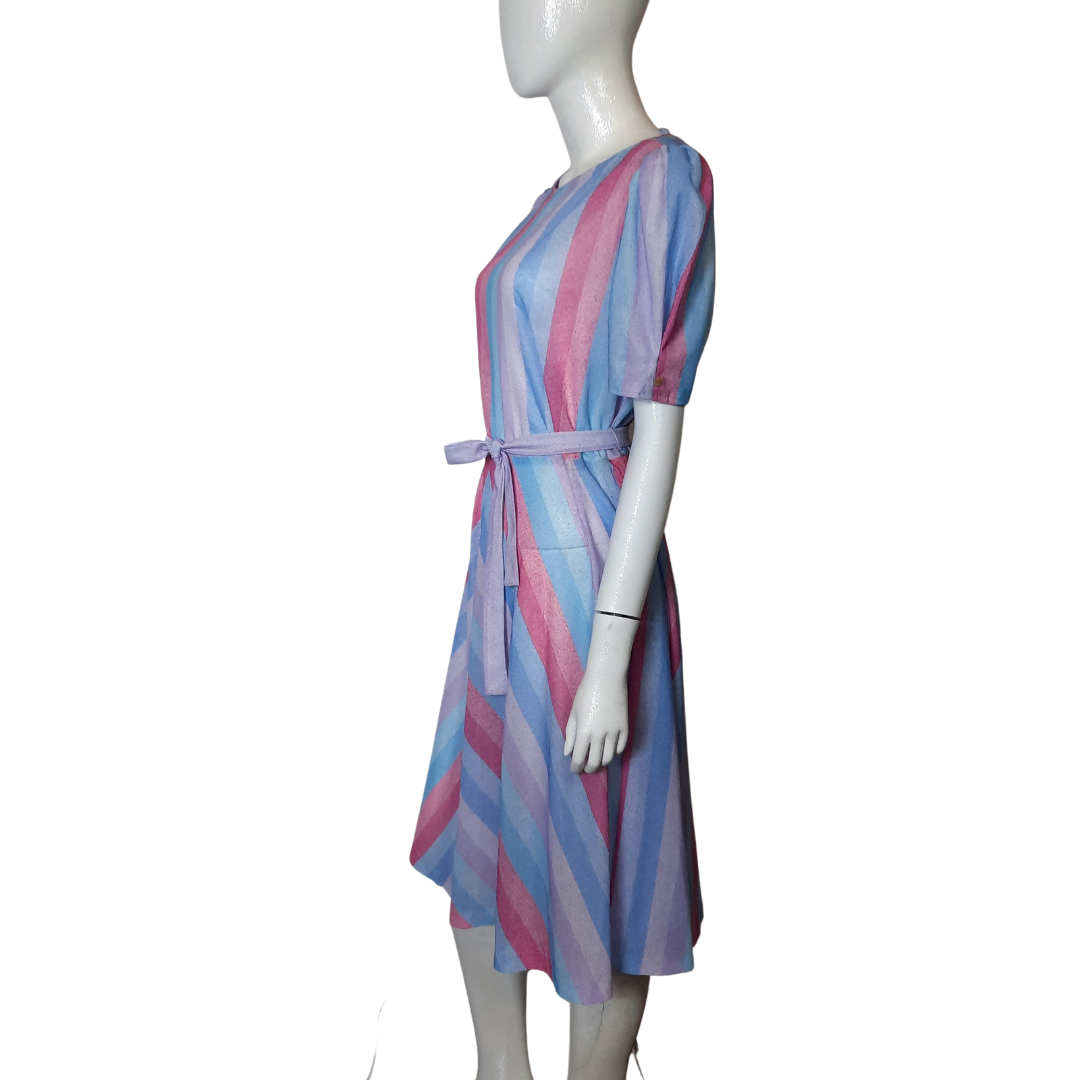 1970's Diagnoal Stripe Dress Size M