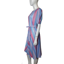 Load image into Gallery viewer, 1970&#39;s Diagnoal Stripe Dress Size M
