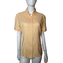 Load image into Gallery viewer, Vintage - Silk Blouse - Yellow Stripe - Tops - Genny - Lucille Golden