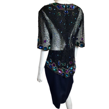 Load image into Gallery viewer, Laurence Kazar New York Beaded Bodice Blouse Size L
