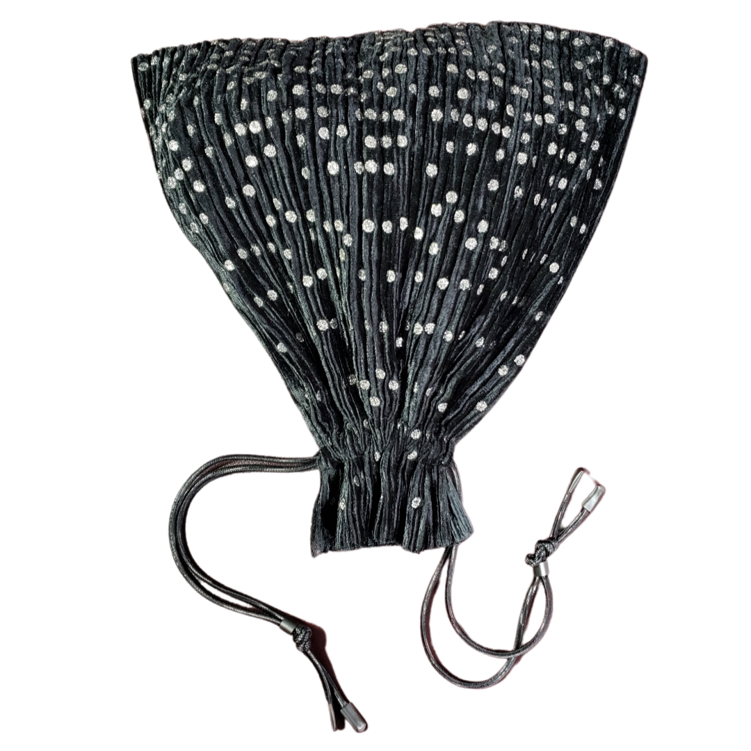 Issey Miyake Pleats Please Velvet Drawstring Bag Lucille Golden Vintage LLC