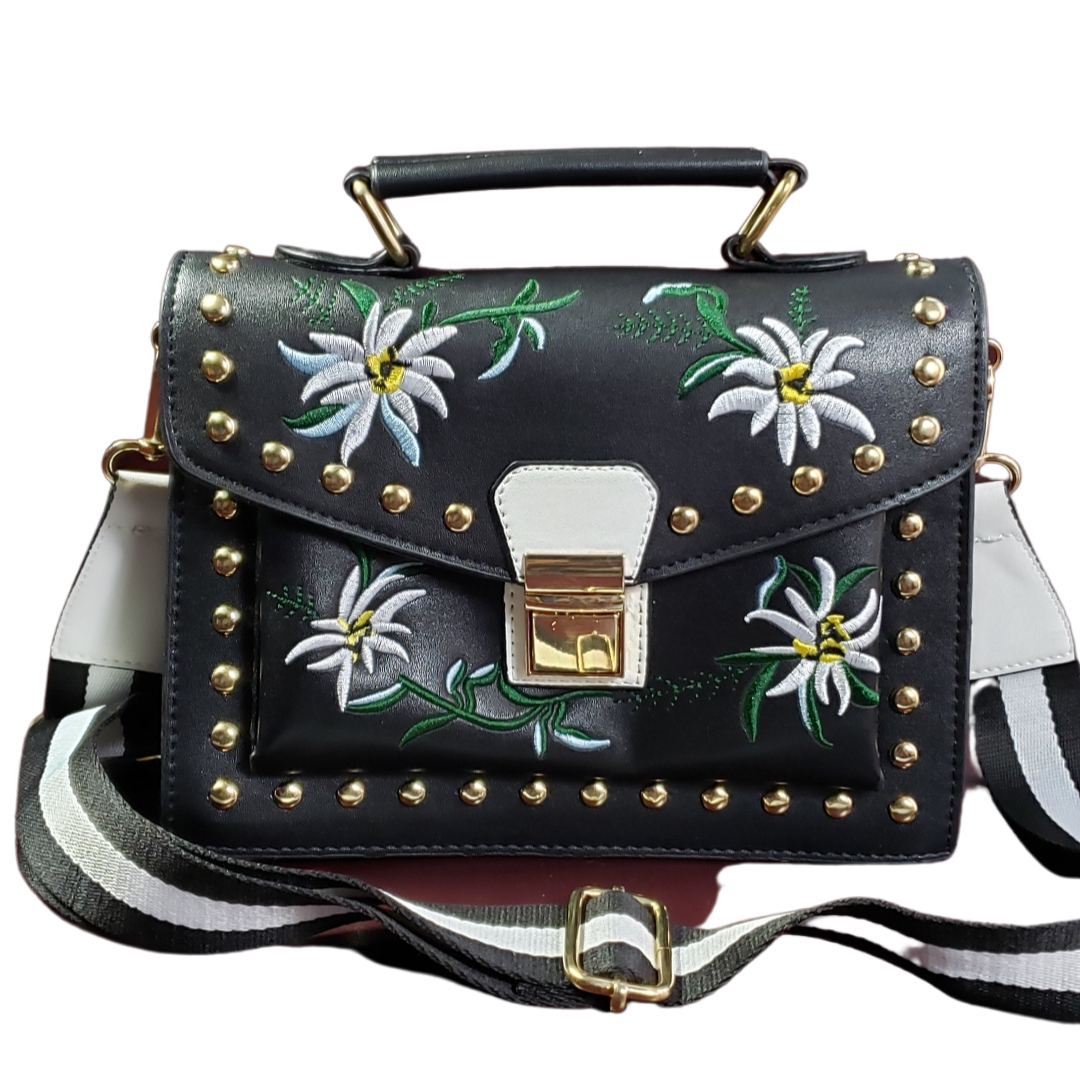 Embroidered Satchel