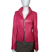 Load image into Gallery viewer, Pink Leather Blazer Jacket Size M
