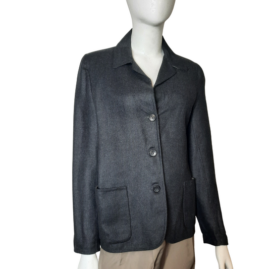 Wordly Thing's by Kamanta Cashmere and Silk Jacket Piacenza 100% Cupro Size 42
