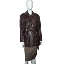 Load image into Gallery viewer, Vintage Leather Jackets Vakko Saks Fifth Avenue Leather Fringe Jacket sz. S
