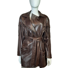 Load image into Gallery viewer, Vintage Leather Jackets Vakko Saks Fifth Avenue Leather Fringe Jacket sz. S