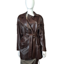 Load image into Gallery viewer, Vintage Leather Jackets Vakko Saks Fifth Avenue Leather Fringe Jacket sz. S
