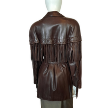 Load image into Gallery viewer, Vintage Leather Jackets Vakko Saks Fifth Avenue Leather Fringe Jacket sz. S
