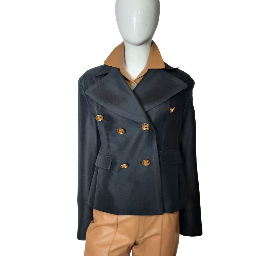Rachel Zoe Adrie Notch Lapel Silk Jacket sz. 10 - Lucille Golden Vintage, LLC