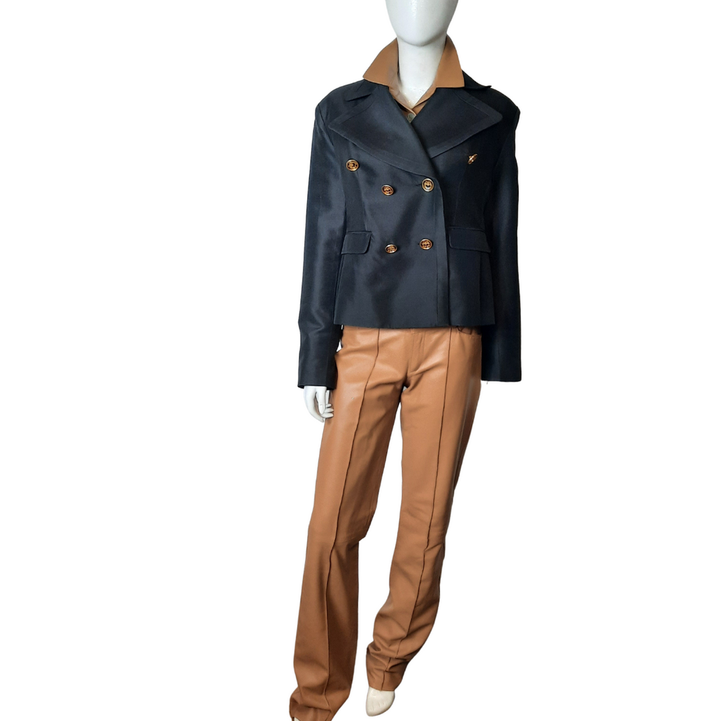 Rachel Zoe Adrie Notch Lapel Silk Jacket sz. 10 - Lucille Golden Vintage, LLC