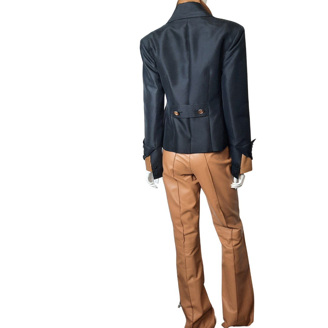 Rachel Zoe Adrie Notch Lapel Silk Jacket sz. 10 - Lucille Golden Vintage, LLC