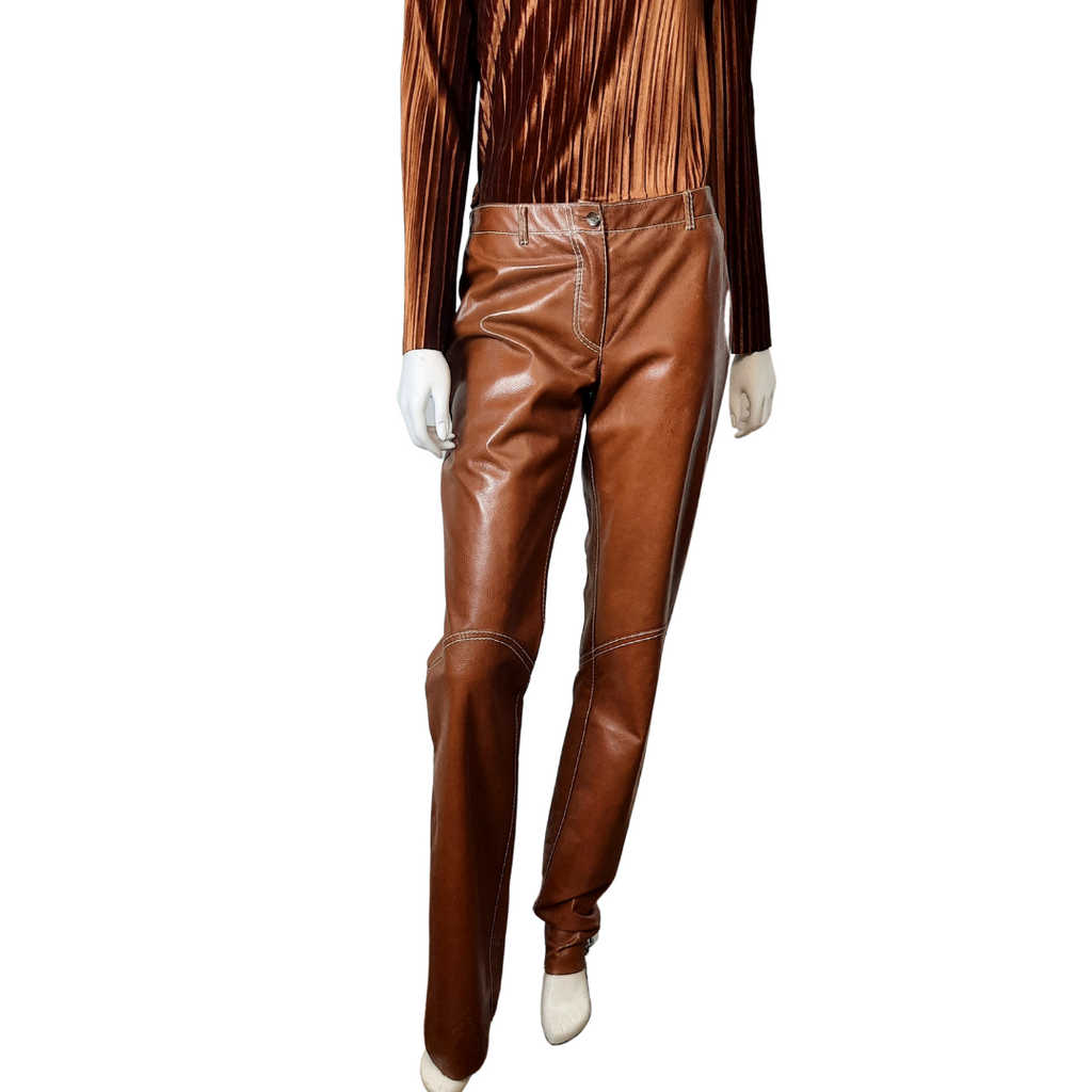 Santacroce Firenze Leather Trousers - Lucille Golden - Vintage