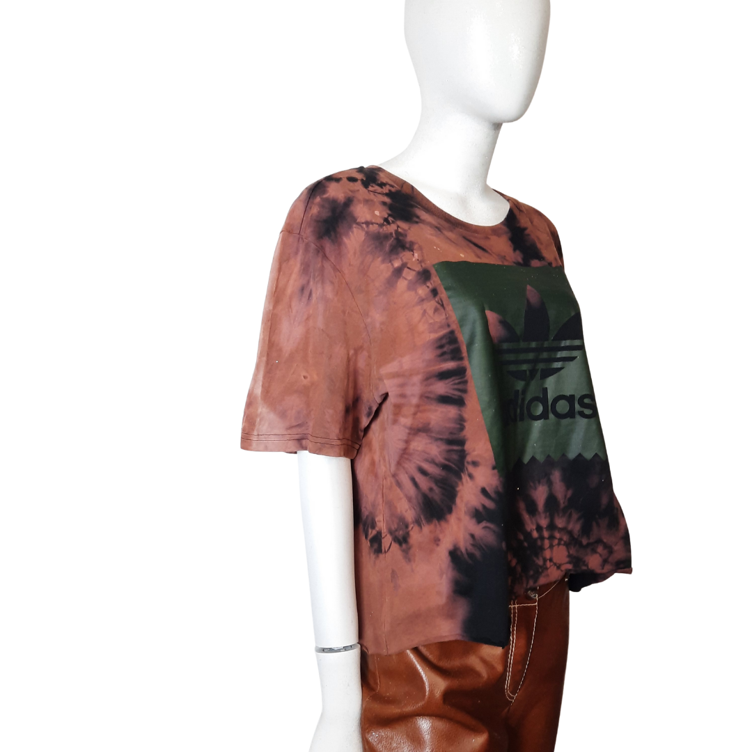 Addias Crop Black Cherry Tye Dye T - Shirt size XL