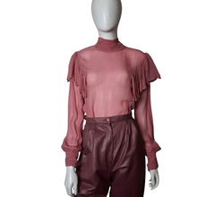 Load image into Gallery viewer, ASOS Ruffle Prince Crepe Blouse Size 12
