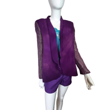 Load image into Gallery viewer, Truth &amp; Pride Silk Sequin Sleeve Blazer Size S
