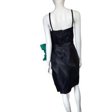 Load image into Gallery viewer, 1960s Silk Chiffon Short Draped Cocktail Dress Large Floret Silk Tafetta, sz S
