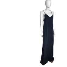 Load image into Gallery viewer, OHLIN/D Black Floor Length Silk Slip Dress size M
