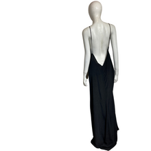 Load image into Gallery viewer, OHLIN/D Black Floor Length Silk Slip Dress size M
