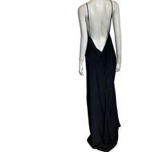 Load image into Gallery viewer, OHLIN/D Black Floor Length Silk Slip Dress size M
