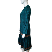 Load image into Gallery viewer, Julie Francis Silk Jacquard Pleated Dress Size 8
