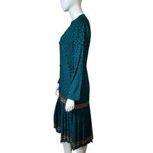 Load image into Gallery viewer, Julie Francis Silk Jacquard Pleated Dress Size 8