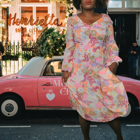 70s Floral Print Dress