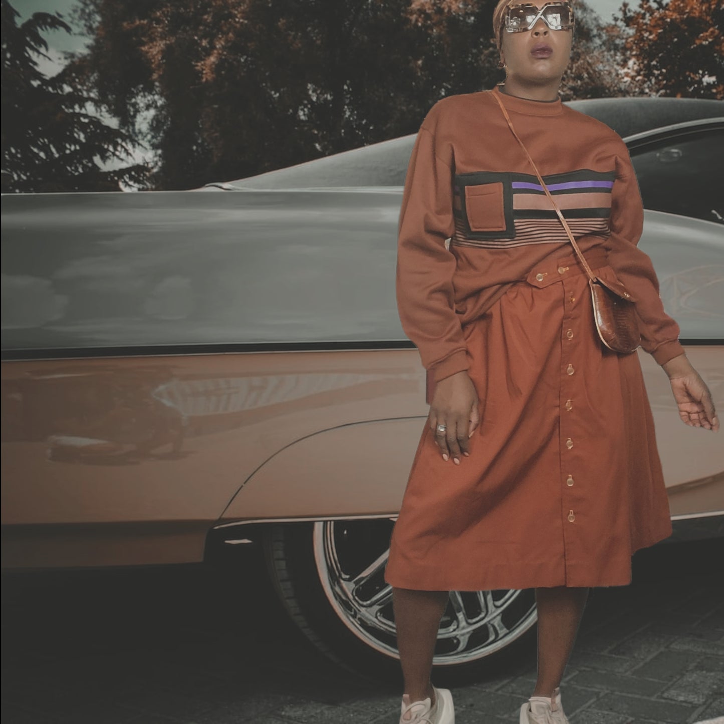 Vintage Button Up A-Line Skirt Size M