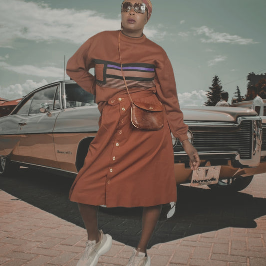 Vintage Button Up A-Line Skirt Size M