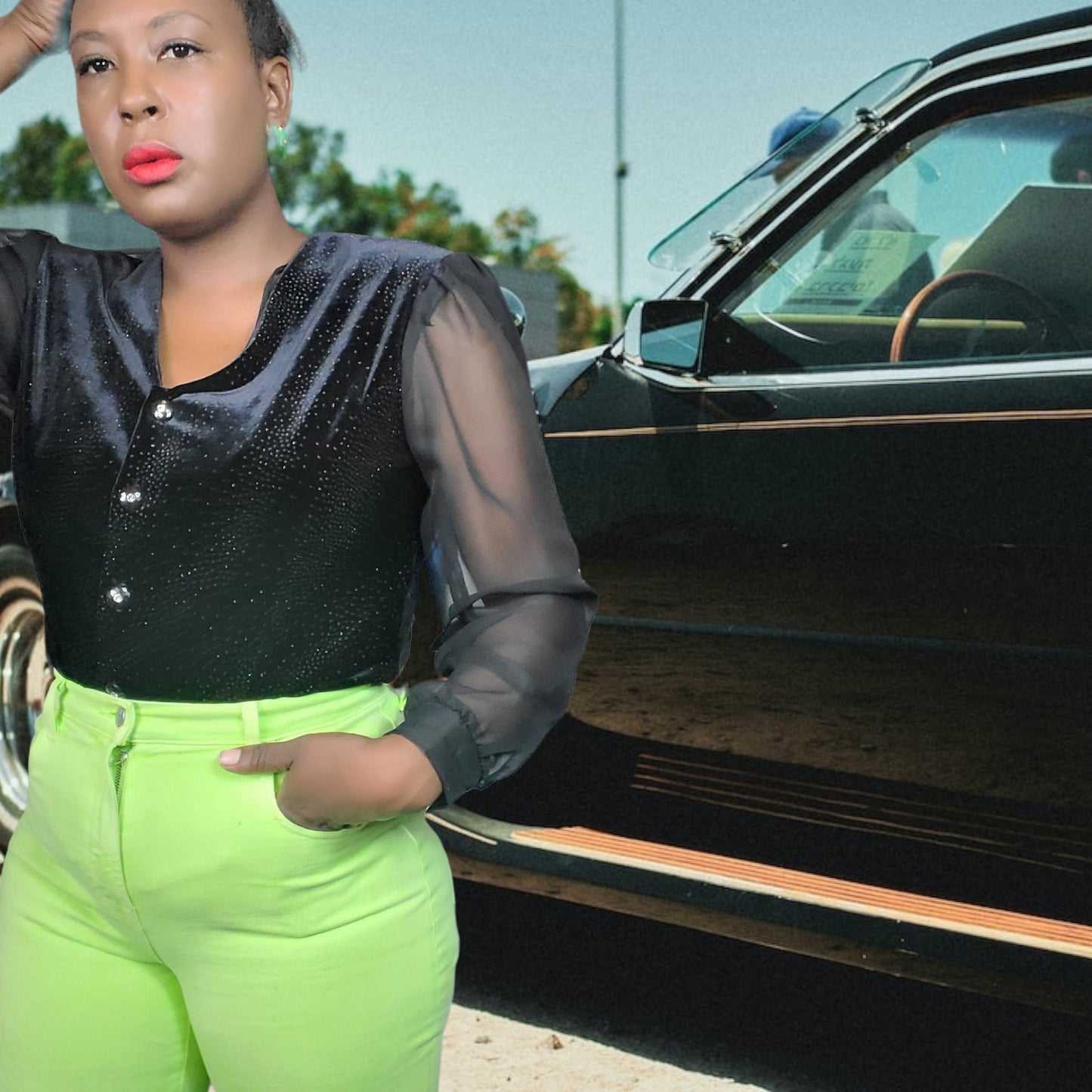 1980s Vintage Another Thyme Velvet Blouse Size L