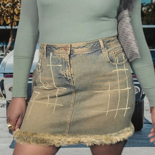 Vintage Denim Mini Skirts-Jordace Jeans- Lucille Golden Vintage