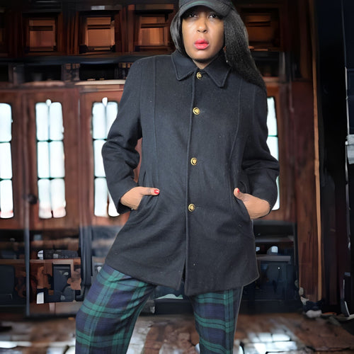 Shop Vintage Wool Coats- 90s Mackintosh Wool Peacoat - Lucille Golden Vintage
