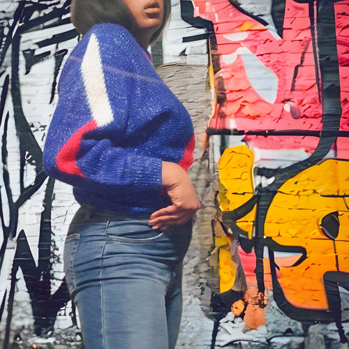 80s Vintage Style VI Ltd. Lurex Star Sweater Size M