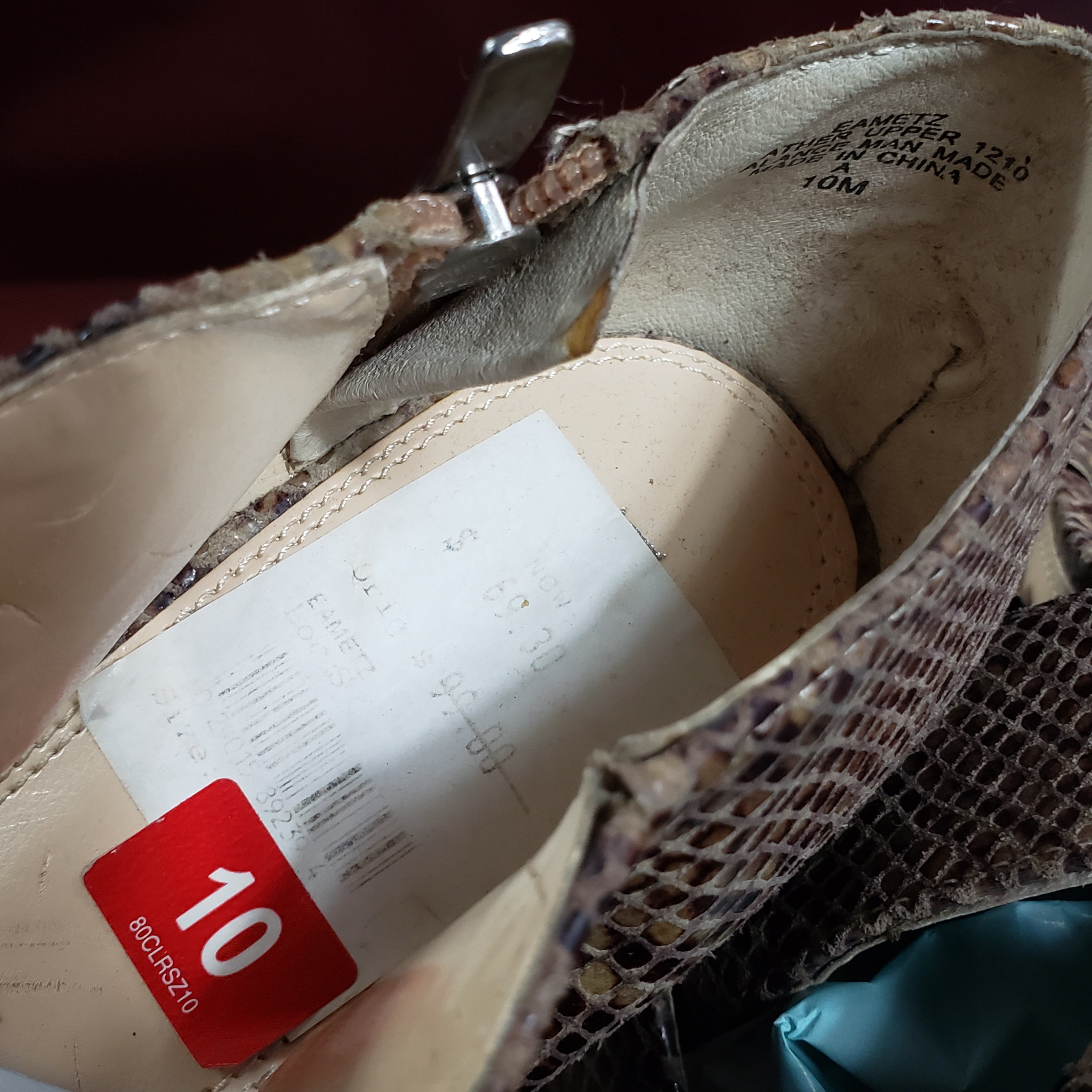 Enzo Angiolini Metz Snakeskin Heels Size 10 Lucille Golden Vintage LLC