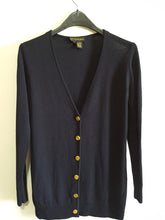 Load image into Gallery viewer, Vintage 1990s Donna Karan New York  Navy Blue Gold Button Cardigan sz.S, Cardigan, Donna Karan New York, [shop_name
