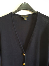 Load image into Gallery viewer, Vintage 1990s Donna Karan New York  Navy Blue Gold Button Cardigan sz.S, Cardigan, Donna Karan New York, [shop_name
