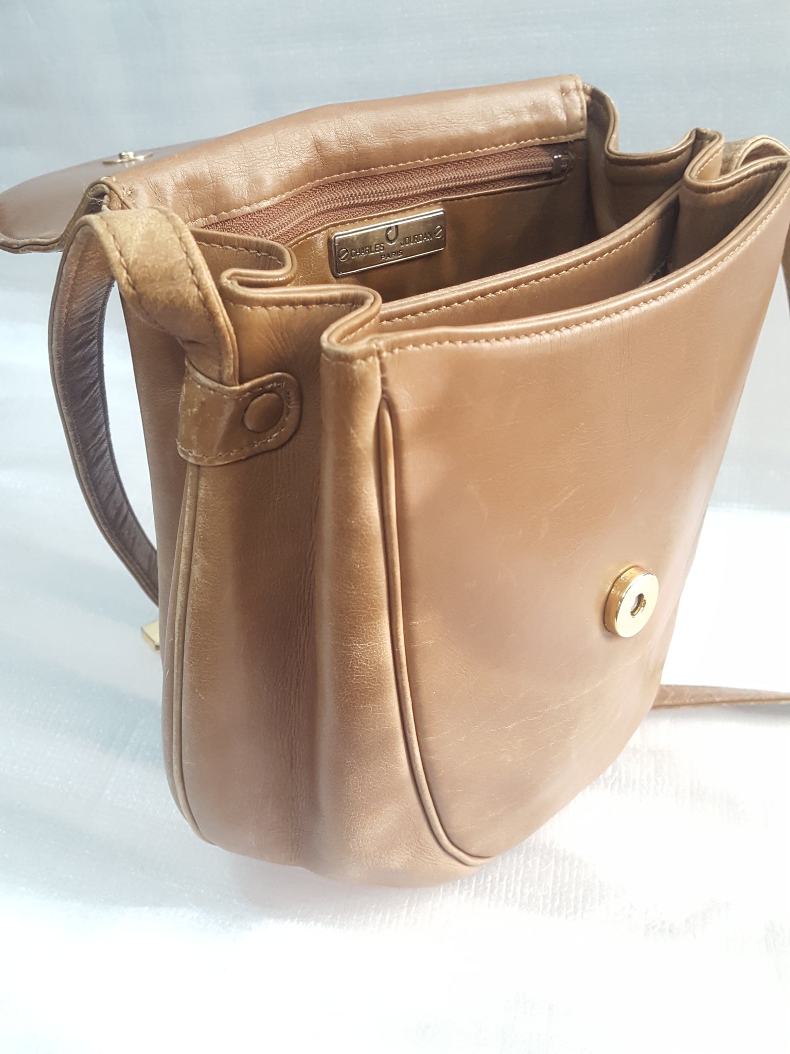 Charles Jourdan Paris Vintage Leather Crossbody Bag Lucille