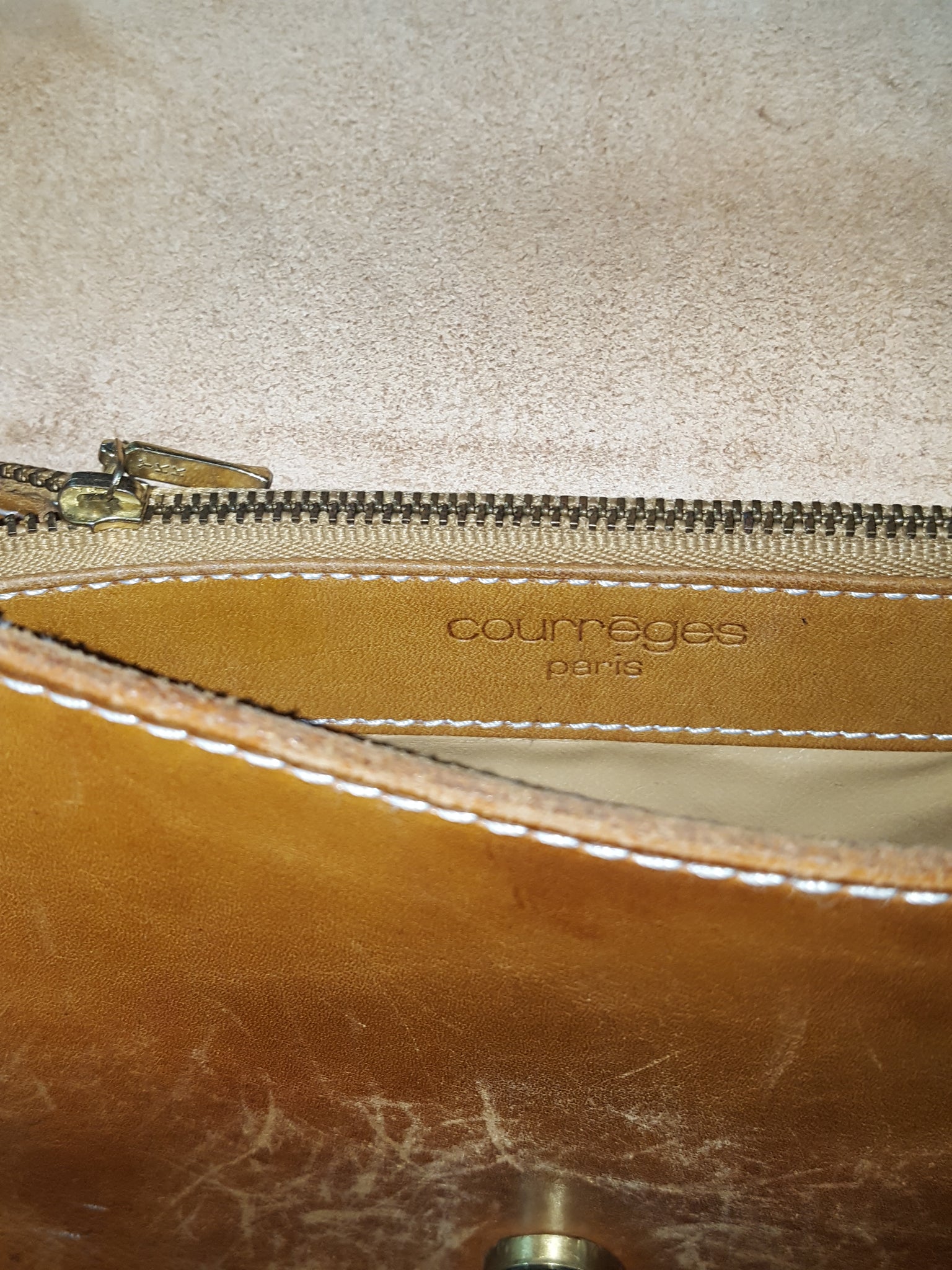 Vintage Courreges Paris Leather Crossbody Saddle Bag by Courreges