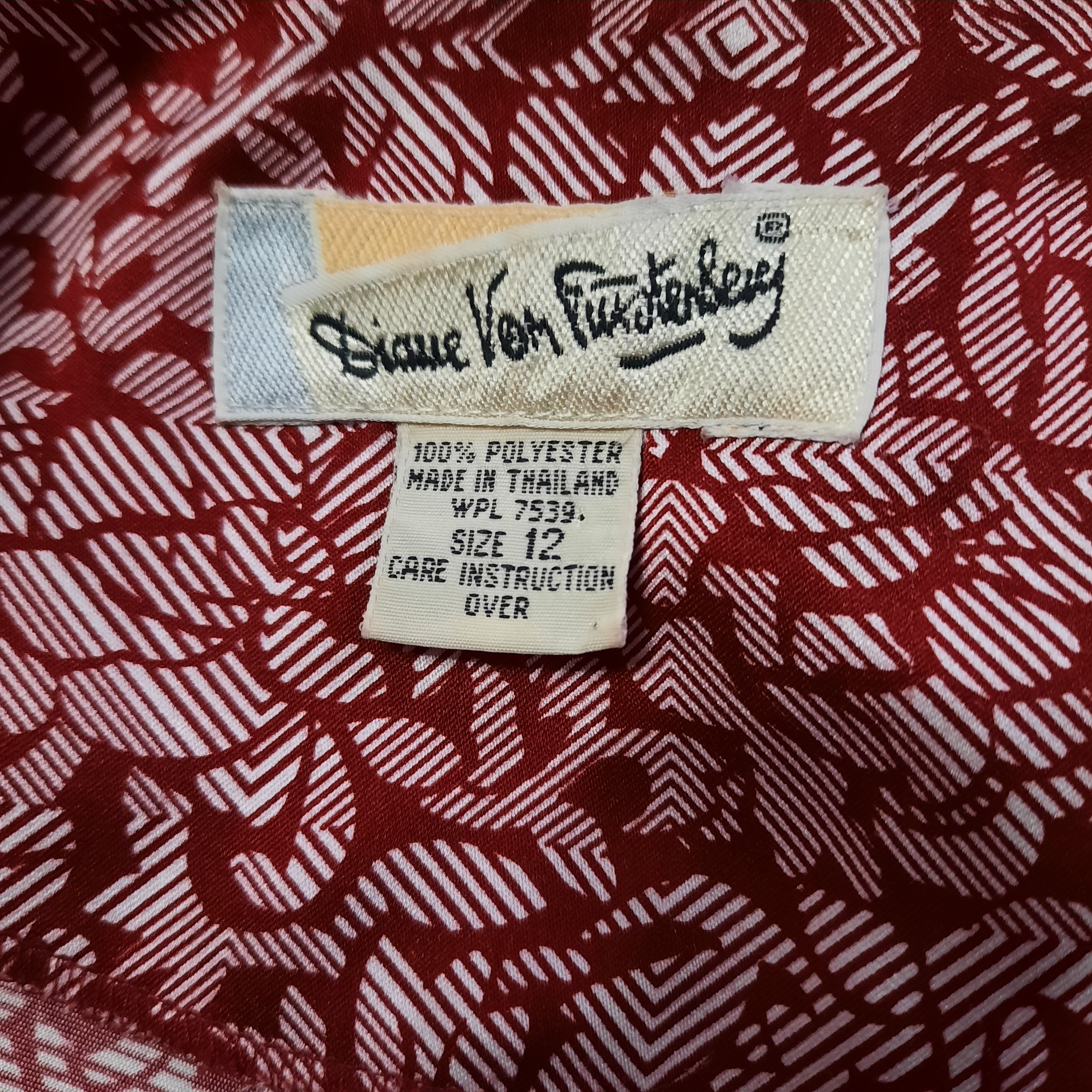 1970s Diane von Furstenberg Collarless Blouse Size 12