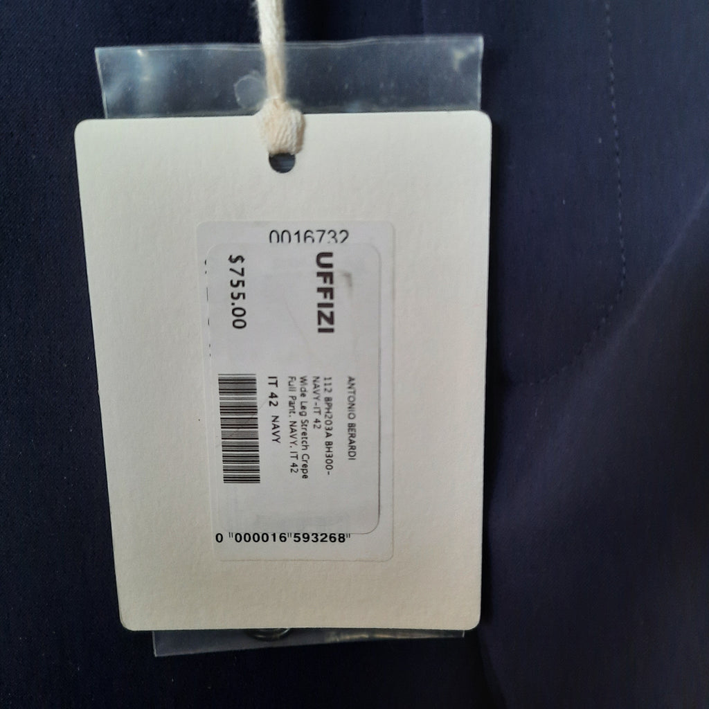 Antonio Beradi Navy Highwaist Pleat Trousers Size 42