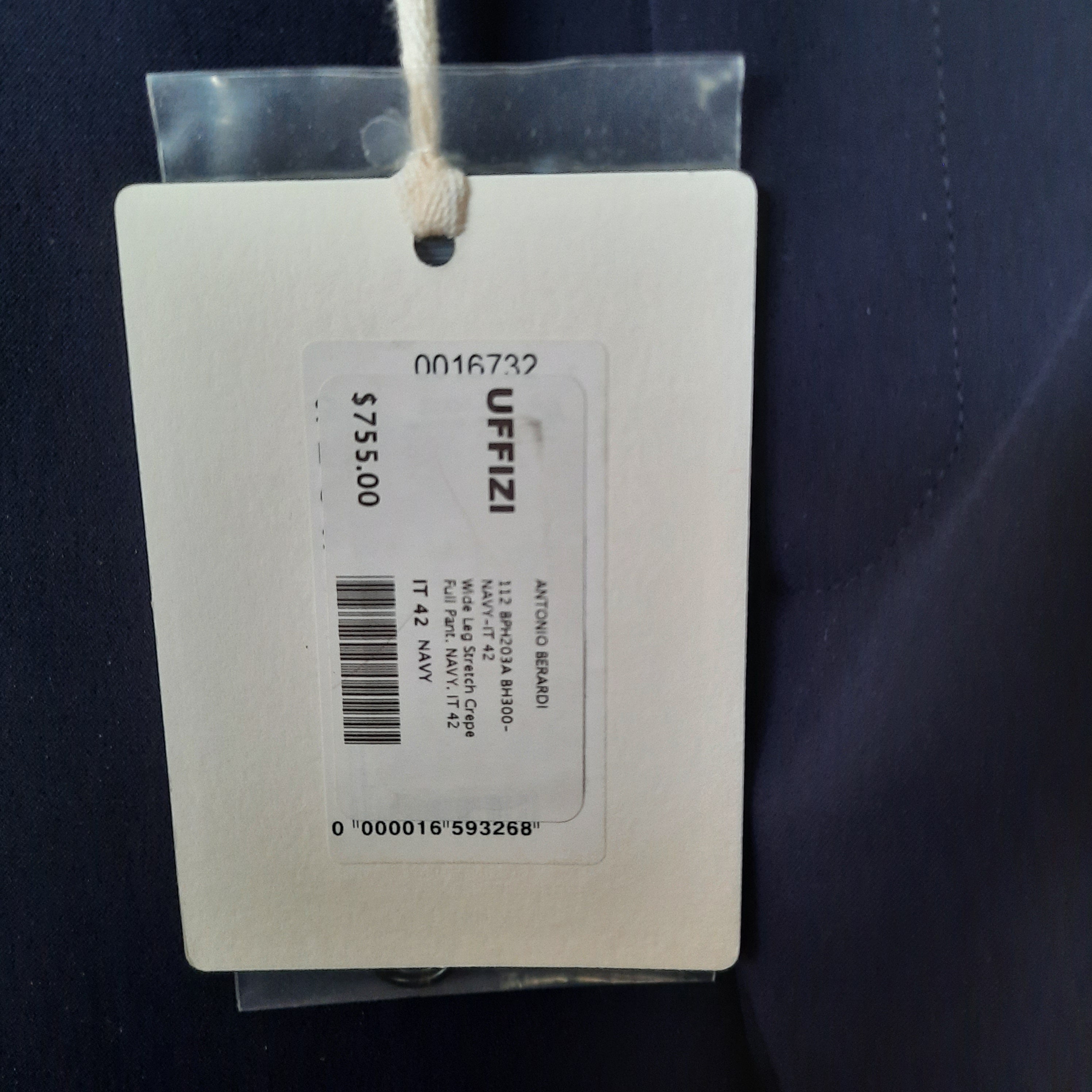 Antonio Beradi Navy Highwaist Pleat Trousers Size 42