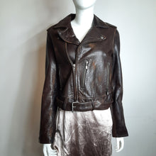 Load image into Gallery viewer, American Eagle Outfitters Brown Leather Motorcycle Jacket Size M